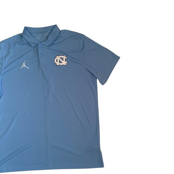 Nike Dri Fit Men's Size L Jordan UNC North Carolina Tar Heels Blue Polo Shirt - Picture 8 of 12